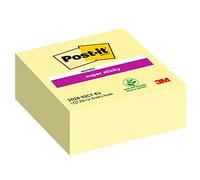 Post-it Super Sticky Notes Cube, 270 Sheets, 76 mm x 76 mm, Yellow | Self-Stick Notes with Stronger Hold, for Reminders, Lists and Planning, Adhesive on Vertical Surfaces, Repositionable