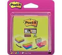 Post-it Super Sticky Notes Cube 76 x 76 mm Neon Assorted Colours 75 sheets