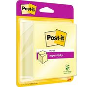 Post it Notes 76mm x 76mm Super Sticky Note Cube, Yellow (270 sheets) Canary yel