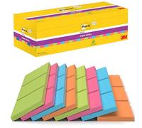 Post-it Super Sticky Notes 76 x 76 mm Assorted 90 Sheets Value Pack 21 + 3 Free