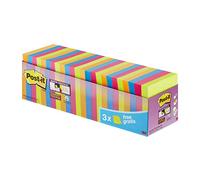 Post-it Super Sticky Notes 76 x 76 mm Assorted 90 Sheets Value Pack 21 + 3 Free