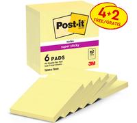 Post-it Super Sticky Notes, Double The Sticking Power, 4 + 2 Free Pads, 540