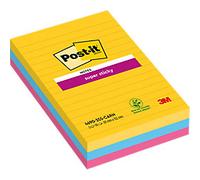 Post-it Super Sticky Notes Rectangular 101 x 152 mm Ruled Assorted Carnival 90 3 Pieces of 90 Sheets