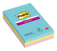 Post-it Super Sticky Notes Rectangular 101 x 152 mm Ruled Assorted Miami 90 3 Pieces of 90 Sheets