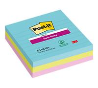 Post-it Super Sticky Notes Square 101 x 101 mm Ruled Assorted Miami 70 3 Pieces of 70 Sheets