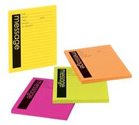 Post-it Super Sticky Lined Notes, Telephone Message, 4 Sticky Note Pads, 4 x 5 in., Ideal for Organization in Your Dorm, Home or Office, Energy Boost Collection