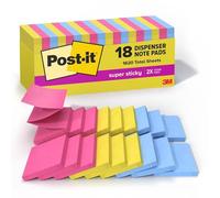 Post-it Super Sticky Pop-up Notes, 18 Sticky Note Pads, 3 in. x 3 in., Sticky Notes for Vertical Surfaces, Monitors, Walls and Windows, Summer Joy Collection