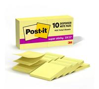 Post-it Super Sticky Pop-up Notes, 3x3 in, 10 Pads, 2X The Sticking Power, Canary Yellow, Recyclable (R330-10SSCY)