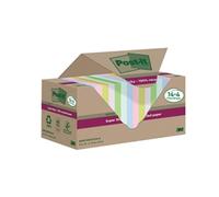 Post-it Super Sticky Recycled Notes 76 x 76 mm Assorted 70 Sheets Value Pack 14 + 4 Free