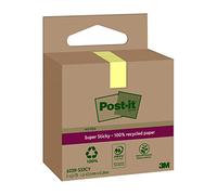 Post-it Super Sticky Recycled Notes, 3 Pads (210 Sheets), 47.6 mm x 47.6 mm | Self-Stick Notes Made from Recycled Paper, Stronger Hold, for Reminders, Lists and Planning, Adhesive on Vertical Surfaces