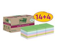 Post-it Super Sticky Recycled Notes 76 x 76 mm Assorted 70 Sheets Value Pack 14 + 4 Free