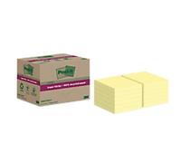 Post-it Super Sticky Recycled Notes 76 x 76 mm Canary Yellow 70 Sheets Pack of 12 Pads