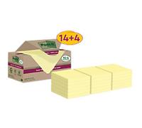 Post-it Super Sticky Recycled Notes 76 x 76 mm Canary Yellow 70 Sheets Value Pack 14 + 4 Free