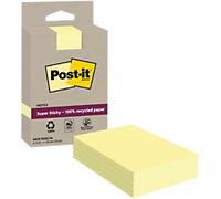Post-it Super Sticky Recycled Notes, 4 Pads (180 Sheets), 102 mm x 152 mm