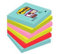Post-it Cosmic Super Sticky Notes 76 x 76 mm Assorted Colours Square 6 Pads of 90 Sheets