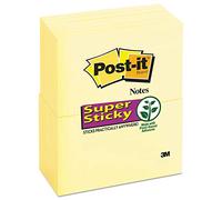 Post-it Super Sticky Removable Notes Pad 90 Sheets 76x127mm Ref 655-12SSCY [Pack 12] - Canary Yellow