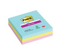 Post-it Miami Super Sticky Notes 101 x 101 mm Assorted Square Ruled 3 Pads of 70 Sheets