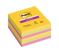 Post-it Super Sticky Notes 101 x 101 mm Assorted Square Ruled 6 Pads of 90 Sheets