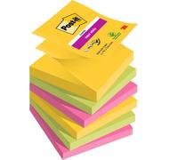 Post-it Super Sticky Z-Notes, Carnival Colour Collection, 76 mm x 76 mm, 90 Sheets/Pad, 6 Pads/Pack