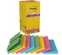 Post-it Super Sticky Z-Notes 76 x 76 mm Assorted 90 Sheets Value Pack 14 + 2 Free