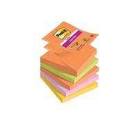 Post-it Super Sticky Z-Notes Boost Color Collection, Pack of 5 Pads, 90 Sheets per Pad,76 mm x 76 mm, Orange, Green, Pink, Yellow - Extra Sticky Notes for Note Taking, to Do Lists & Reminders