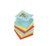 Post-It Super Sticky Z-Notes Miami 76X76mm Aqua Neon Green Pink Poppy Pack Of 6