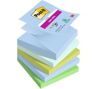 Post-it Super Sticky Z-Notes 76 x 76 mm Blue, Green Squared Plain 5 Pads of 90 Sheets
