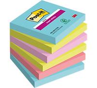 Post-it Super Sticky Z-Notes Square 76 x 76 mm Plain Assorted Cosmic 6 Pieces of 90 Sheets