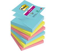 Post-it Super Sticky Z-Notes Square 76 x 76 mm Plain Assorted Cosmic 6 Pieces of 90 Sheets