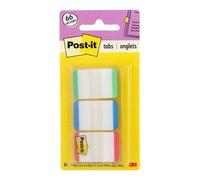 Post-it Tabs, 1 in, Lined, Green, Blue, Red, 22 Tabs/Color, 66 Tabs/On-The-Go Dispenser (686L-GBR)