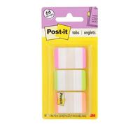 Post-it Tabs, 1 in, Lined, Pink, Green, Orange, 22 Tabs/Color, 66 Tabs/On-The-Go Dispenser (686L-PGO)
