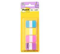 Post-it Tabs, 1-Inch Solid, Aqua, Yellow, Pink, Violet, 22/Color, 88 per Dispenser (686-AYPV1IN) by Post-it
