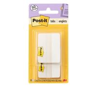 Post-it Tabs, 2 in, Solid, White, 25 Tabs/On-The-Go Dispenser, 2 Dispensers/Pack (686F-50WH)
