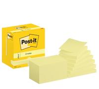 Post-it Sticky Z-Notes R350 CY 67 x 127 mm 100 Sheets Per Pad Yellow Pack of 12