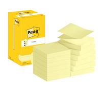 Post-it Z-Notes Canary Yellow, Pack of 12 Pads, 100 Sheets per Pad, 76 mm x 76 mm, Yellow Color - Self-Stick Notes for Note Taking, to Do Lists & Reminders