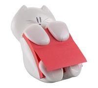 Post-it Z-Notes Cat Dispenser + Super Sticky Z-Notes, 90 Sheets, 76 x 76 mm | Easy One-Handed Use, Keeps Notes Handy and Desks Organised; Self-Stick Notes with Stronger Hold, Repositionable