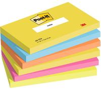 Post-itÃƒÆ’Ã¢â‚¬Å¡Ãƒâ€šÃ‚Â® Notes Energetic Colour Collection 76 mm x 127 mm 100 Sheets/Pad 6 Pads/Pack 100% PEFC SGSCH-PEFC-COC-110078