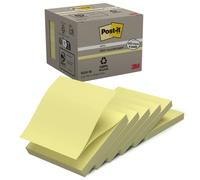 Post-itÃƒÆ’Ã¢â‚¬Å¡Ãƒâ€šÃ‚Â® Recycled Z-Notes Canary Yellow 76 mm x 76 mm 100 Sheets/Pad 6 Pads/Pack 100% PEFC Recycled SGSCH-PEFC-COC-110078