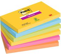 Post-it Super Sticky Notes Carnival - 127 x 76 mm - Pack of 6, 90 Sheets Each, Assorted Colors