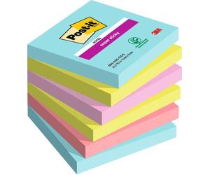 Post-itÃ‚Â® Super Sticky Notes Cosmic Colour Collection 76 mm x 76 mm 90 Sheets/Pad 6 Pads/Pack 100% PEFC SGSCH-PEFC-COC-110078