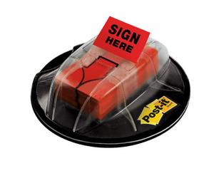 Post-itÂ® Index Medium Flags SIGN HERE Symbol Red 25.4 mm x 43.2 mm 200 Flags/Dispenser 1 Dispenser/Pack