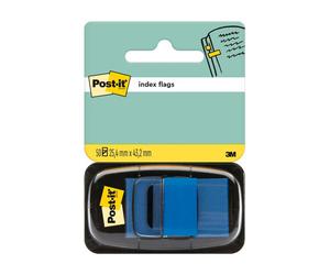 Post-itÃƒâ€šÃ‚Â® Index Flags Medium Blue 25.4 mm x 43.2 mm 50 Flags/Dispenser 1 Dispenser/Pack