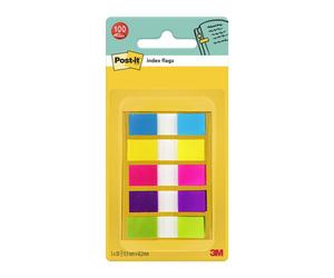 Post-itÃƒâ€šÃ‚Â® Index Flags Small Assorted Neon Colours 11.9 mm x 43.2 mm 100 Flags/Dispenser 1 Dispenser/Pack