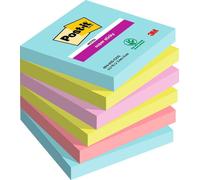 Post-itÃƒâ€šÃ‚Â® Super Sticky Notes Cosmic Colour Collection 76 mm x 76 mm 90 Sheets/Pad 6 Pads/Pack 100% PEFC SGSCH-PEFC-COC-110078