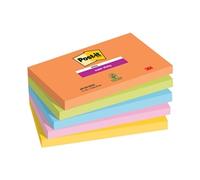 Post-it Super Sticky Notes, 450 Sheets, Pack of 5 Pads, 76 mm x 127 mm - Holds Strong to Many Surfaces - Bright Colours - for Walls, Monitors and Fridge, Recycable