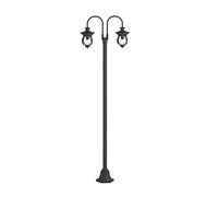 Post Light 'Farley' dimmable (Antique, Vintage) in Black Made of Metal (2 Light Sources, E27) from Lindby | Pole Light, Lantern