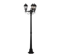 Post Light 'Lamina' (Antique, Vintage) in Brown Made of Aluminium (3 Light Sources, E27) from Lindby | Pole Light, Lantern