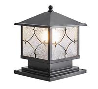 Post Light Modern Patio Pillar Lights Outdoor Post Light Fixture Pier Mount Vintage Post Lamp Waterproof IP54 E27 Base Lawn Lamp Street Light Post Cap Light (30 * 32cm)