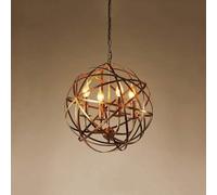 Post Lights Outdoor,100CM/39.37Inch Chain Adjustable Ceiling Light Industrial Victorian Retro Wrought Iron Hanging Lamps Metal Globe Cage Round Pendant Lamp Fixture Bar Dining R,Chandeli