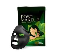 Post-Makeup Detox Sheet Mask | For all skin types, this mild exfoliating face sheet mask is deep cleansing, rejuvenating, contains hyaluronic acid and matcha green tea leaf extra, 25G (Pack Of 1)